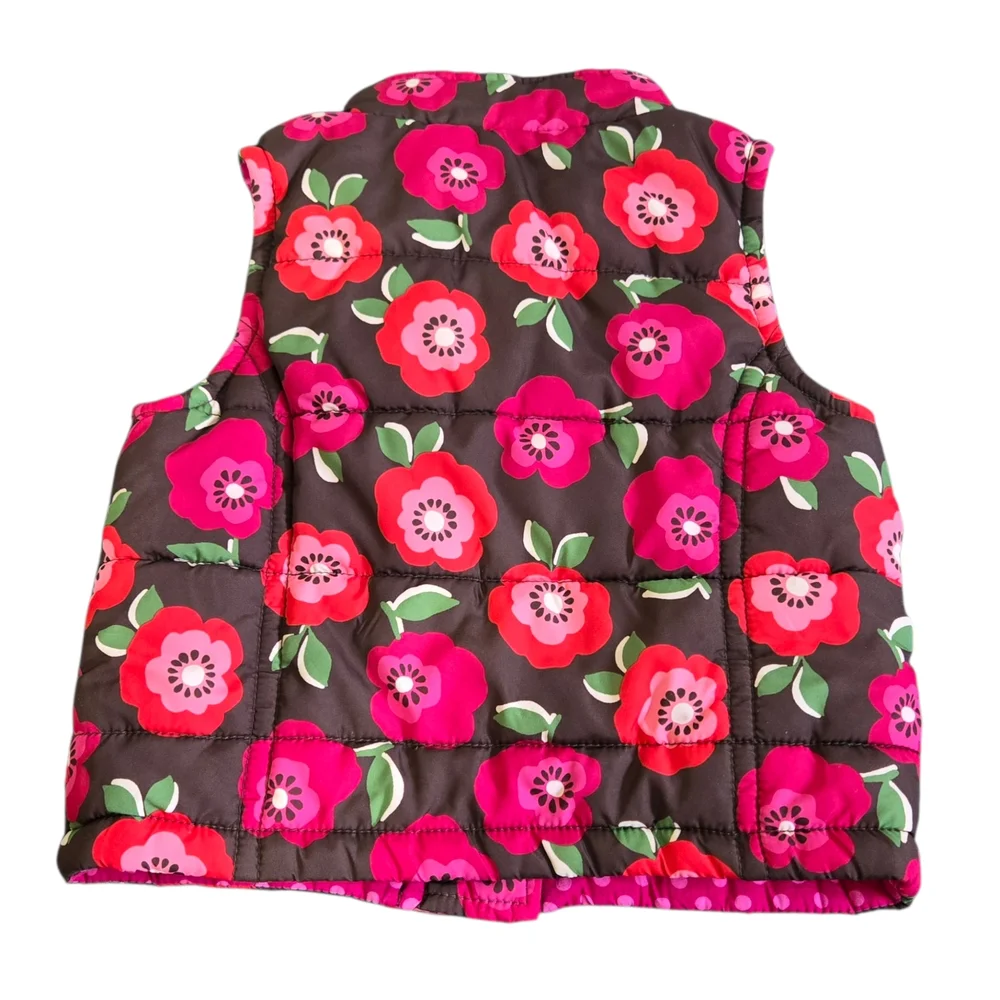 Osh Kosh Toddler Girls‎ Vest SZ 3T Brown Floral Pattern Sleeveless